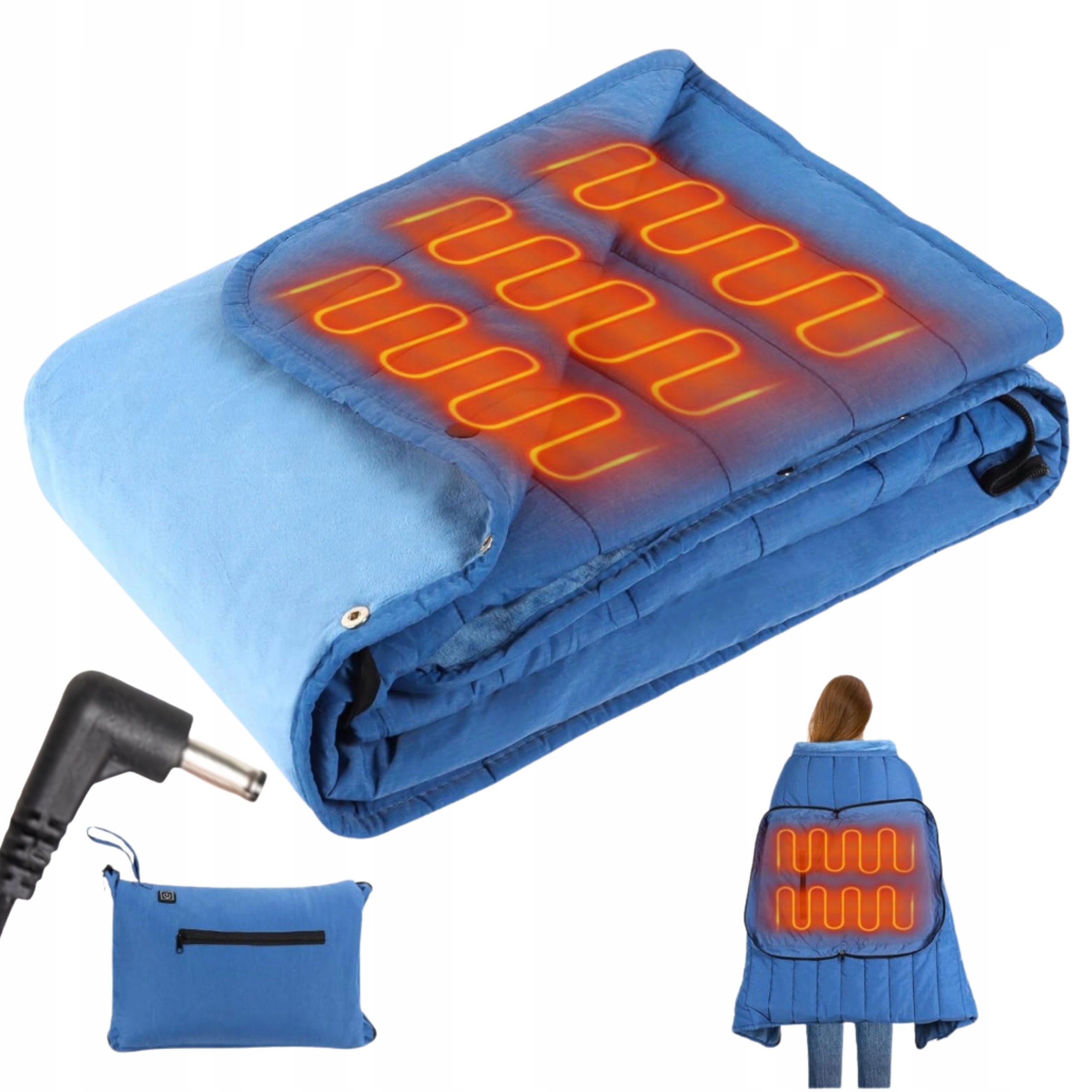 HEATED ELECTRIC BLANKET WARM SOFT WITH COVER 137 x 97 CM