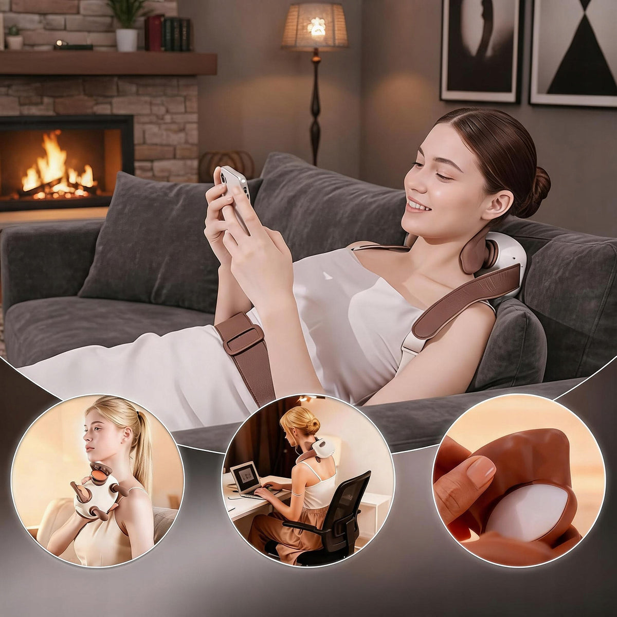 HEATED NECK AND SHOULDER MASSAGER – ELECTRIC, 4D SHIATSU MASSAGE QUIET Packaging status original