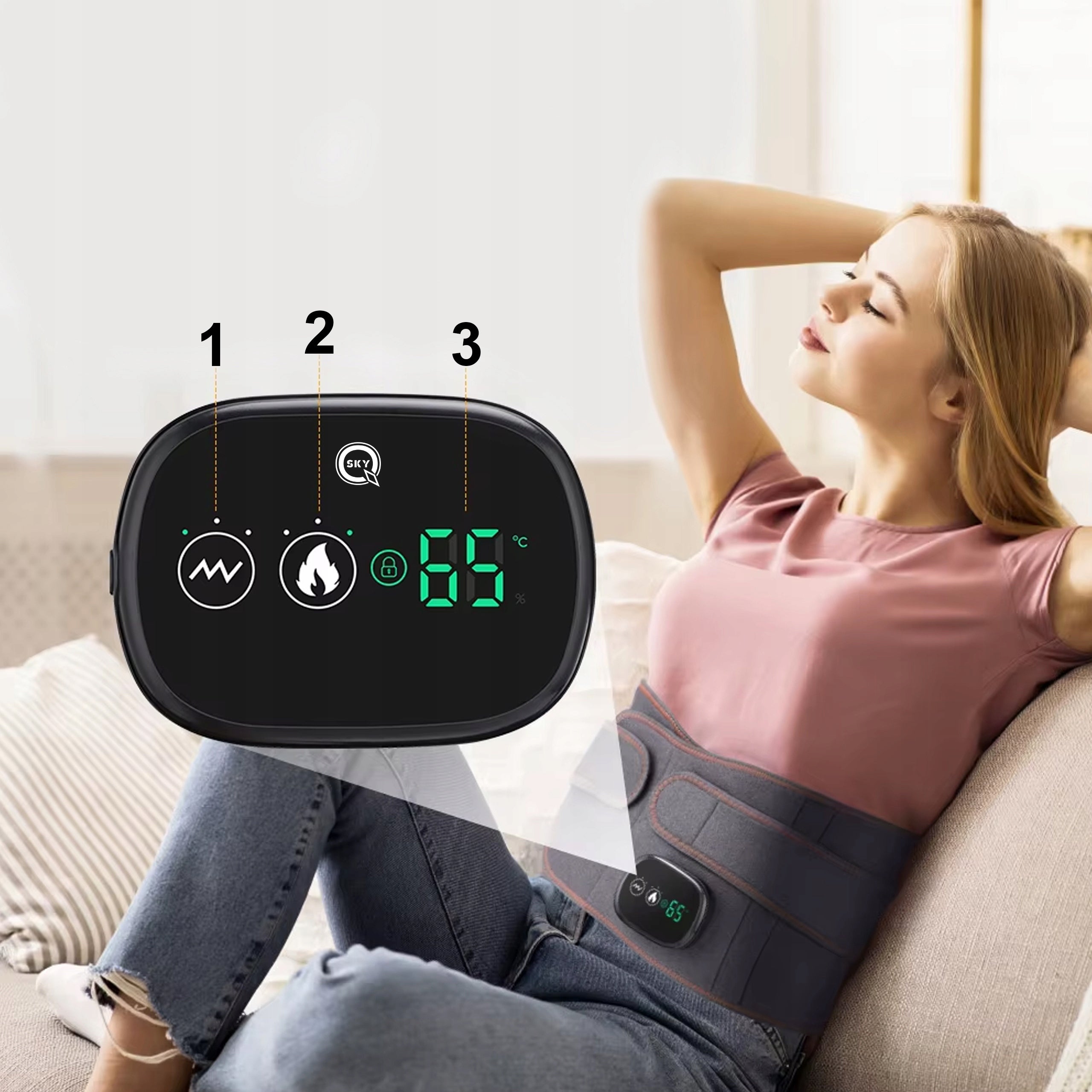 HEATING BELT FOR VIBRATION MASSAGE WIRELESS BATTERY MASSAGE FUNCTION Manufacturer code EDJ G10