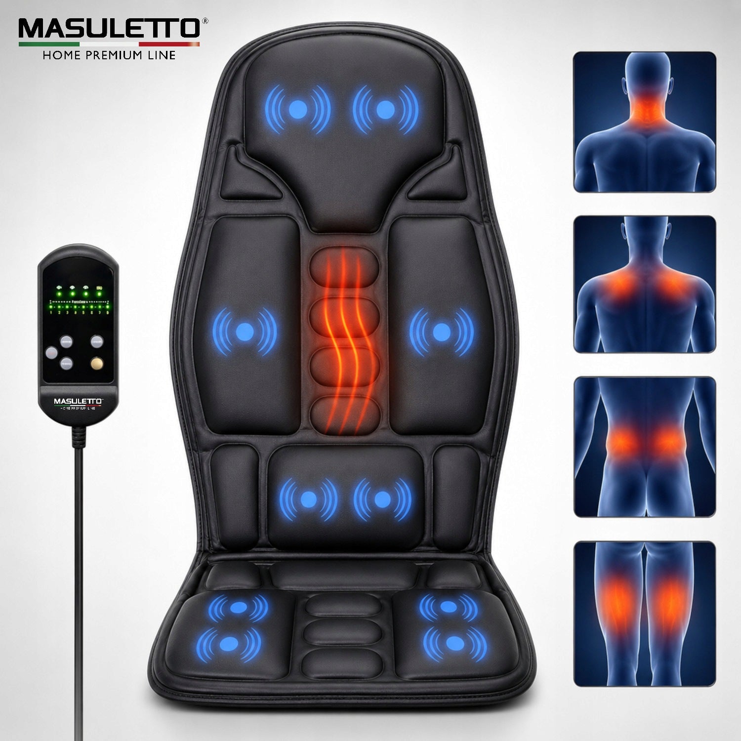 HEATING MASSAGE MAT FOR CAR HOME OFFICE CHAIR MASSAGER PILLOW Packaging status original