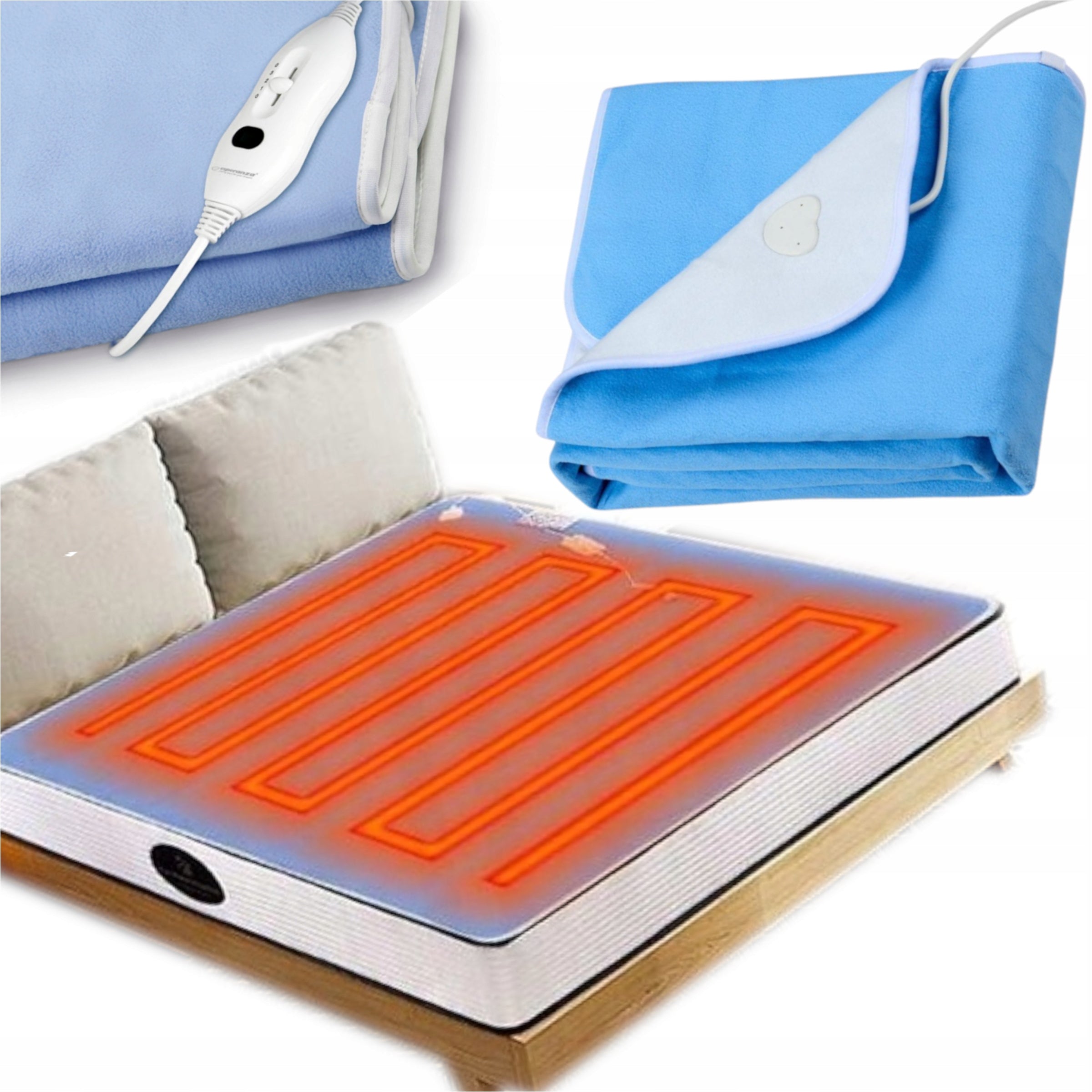 HEATING MAT FOR BED DENSE PLACEMENT OF HEATERS 2in1 ELECTRIC BLANKET