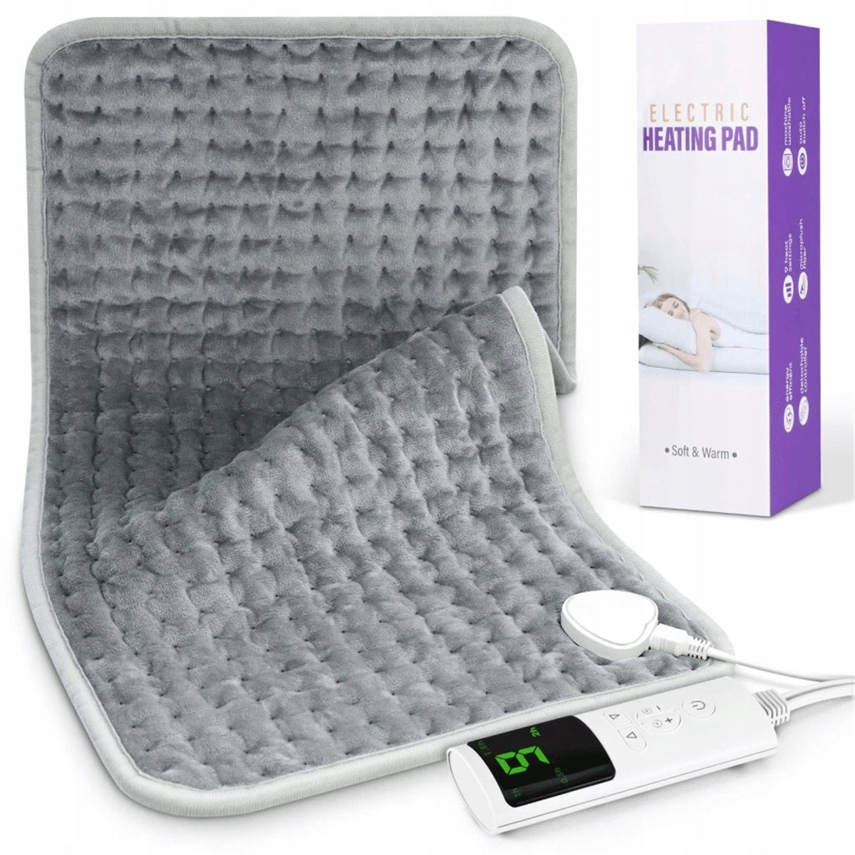 HEATING MAT WITH TIMER 60X30CM MICRO-PLUSH FOR BACK AND NECK