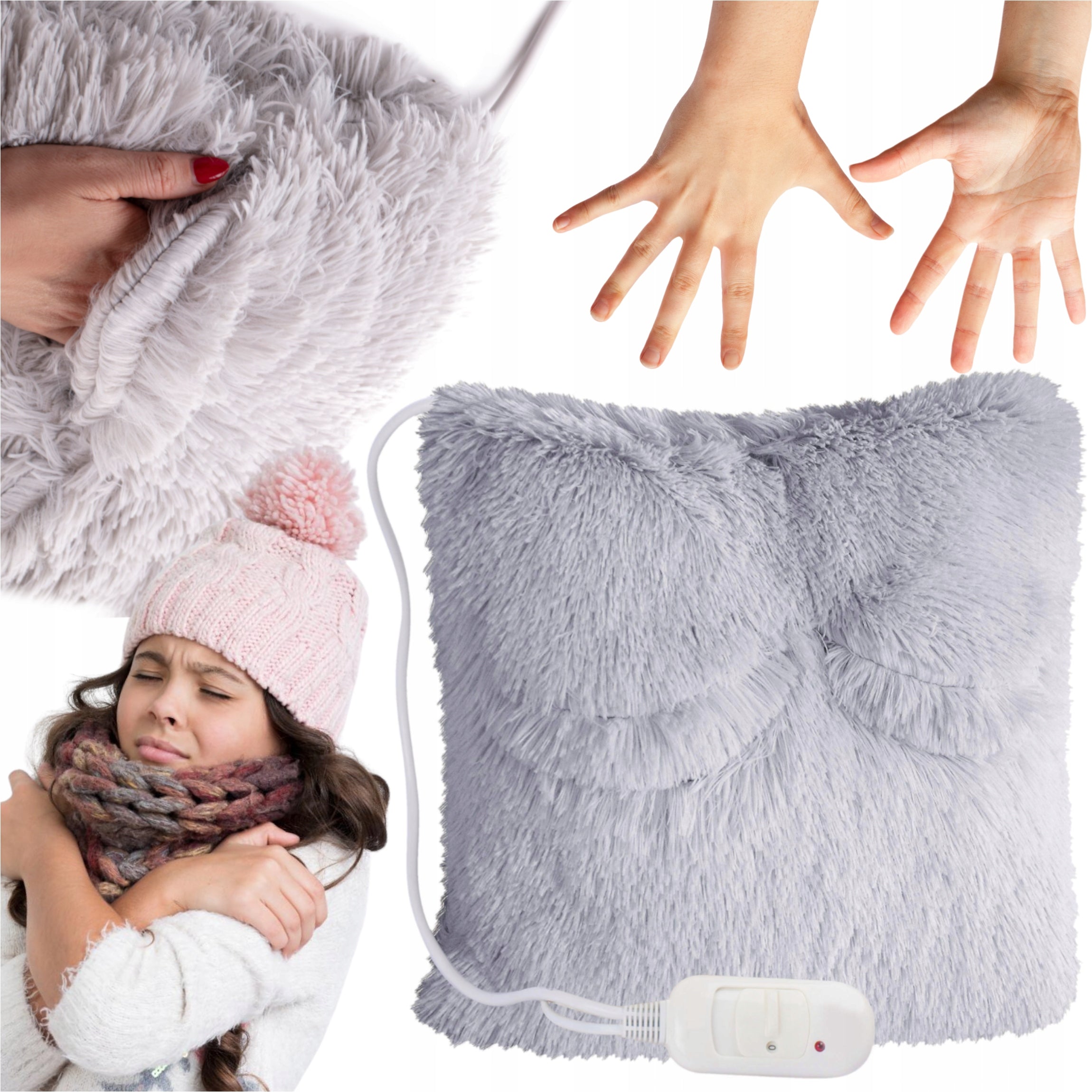 HEATING PAD FOR COLD HANDS AND NECK DELICATE LONG BRISTLES