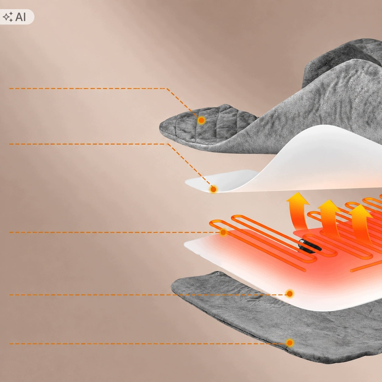 HEATING PAD FOR NECK AND SHOULDERS HN-CK45X50 GREY WITH REMOTE CONTROL Manufacturer code 5908124308390