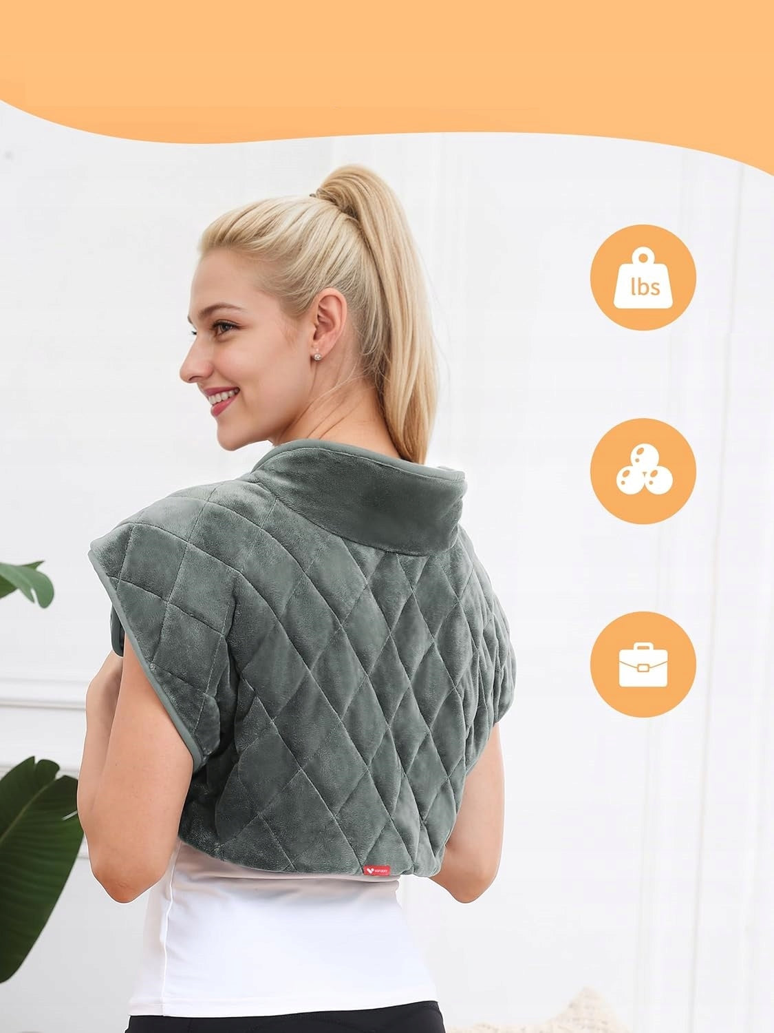 HEATING PAD FOR NECK AND SHOULDERS WITH BATTERY 10000 MAH WARMER 1 KG Medical device no