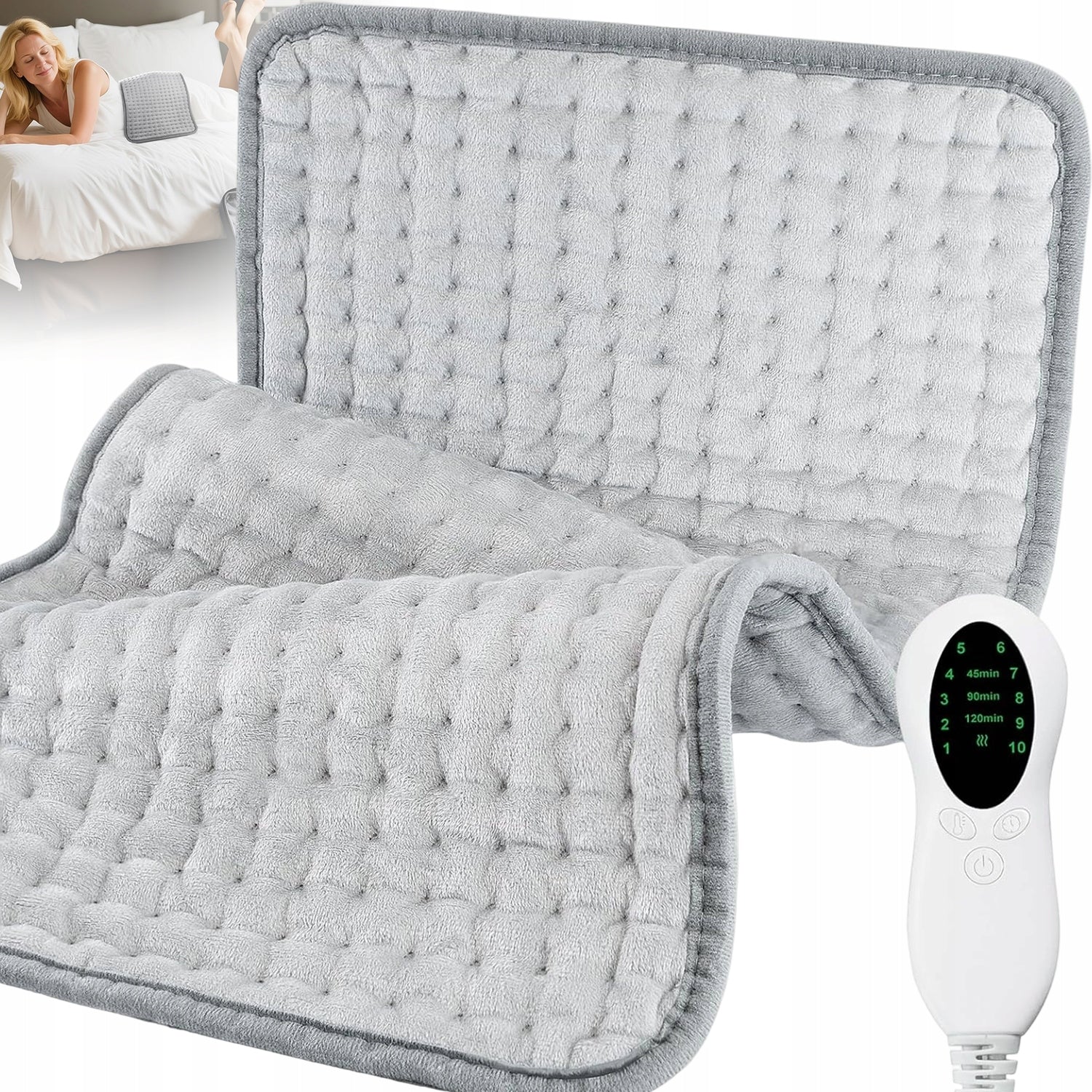 HEATING PAD WITH AUTOMATIC SHUT-OFF 60X30CM FOR WASHING GREY