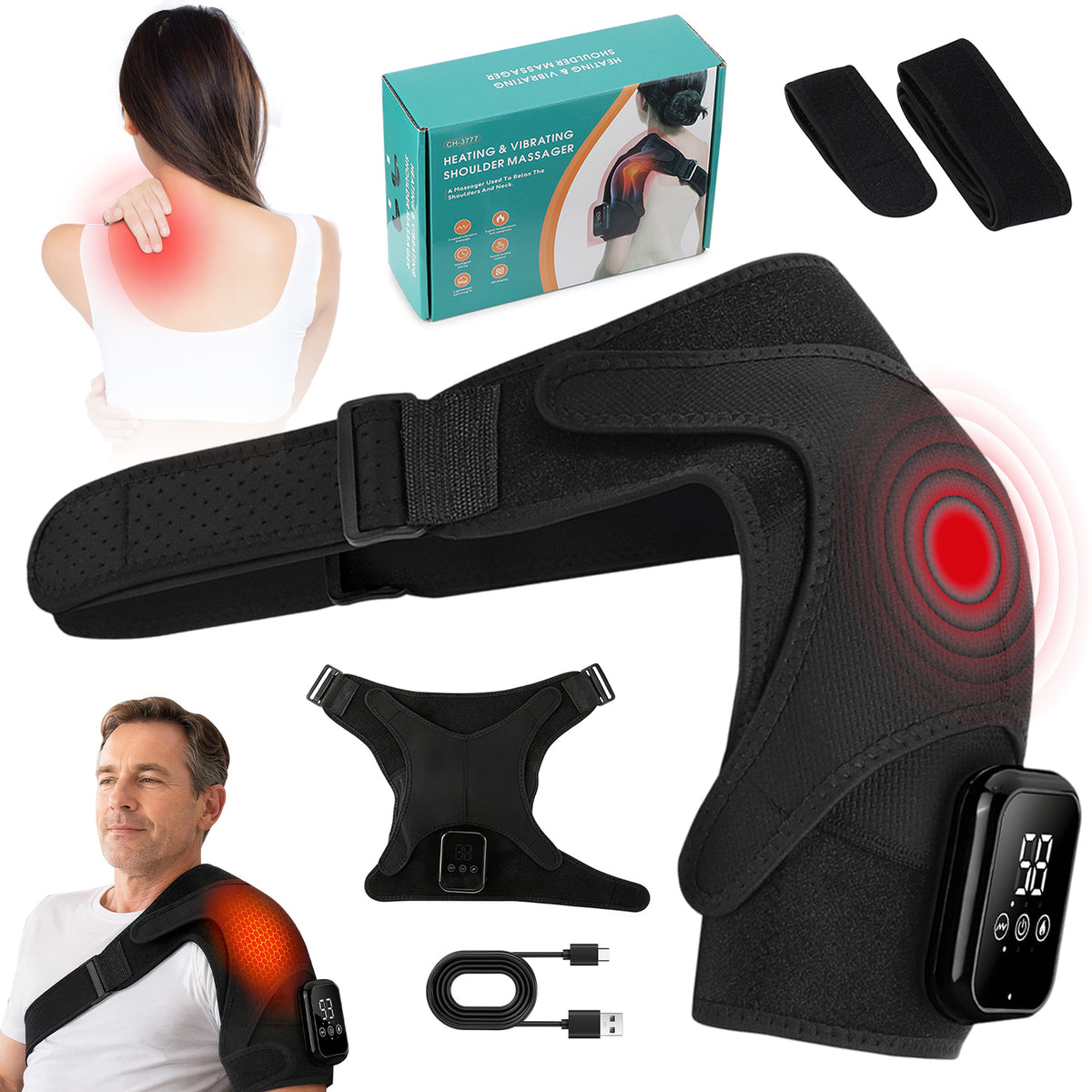 HEATING SHOULDER MASSAGER RELIEVES MUSCLE PAIN FOR DAILY USE Brand no brand
