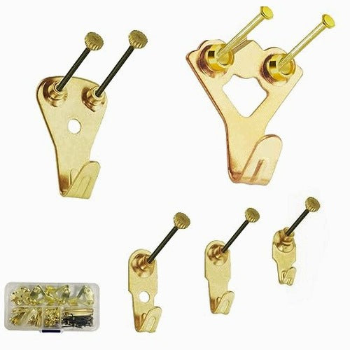 HEAVY DUTY PICTURE HOOKS METAL SET OF 25 STEEL PARTS