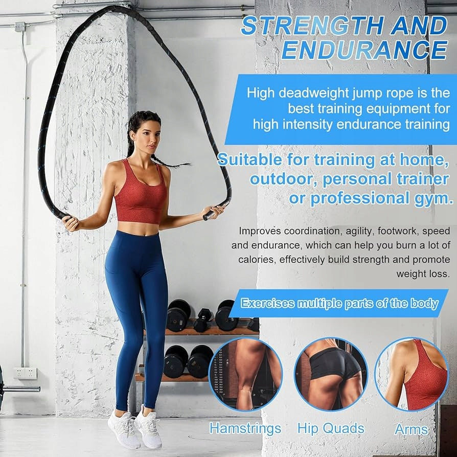 HEAVY GYMNASTIC ROPE COMBAT JUMP ROPE 1,2KG FITNESS TRAINING GYM 3m Rope length 300 cm