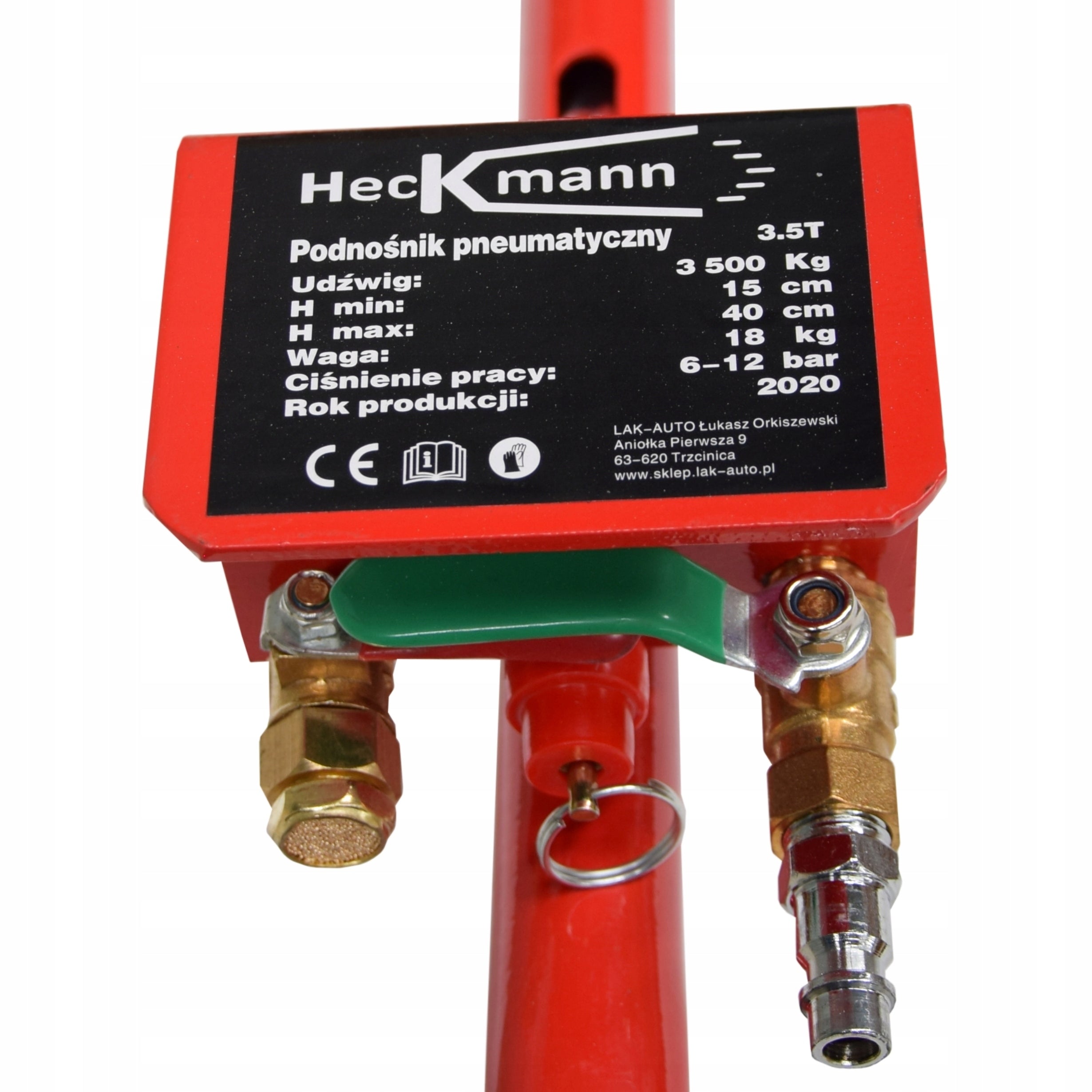 HECKMANN PNEUMATIC LIFT 15-40cm SNOWMAN 3.5T + RUBBER FROG 3500kg Maximum lifting height 400 mm