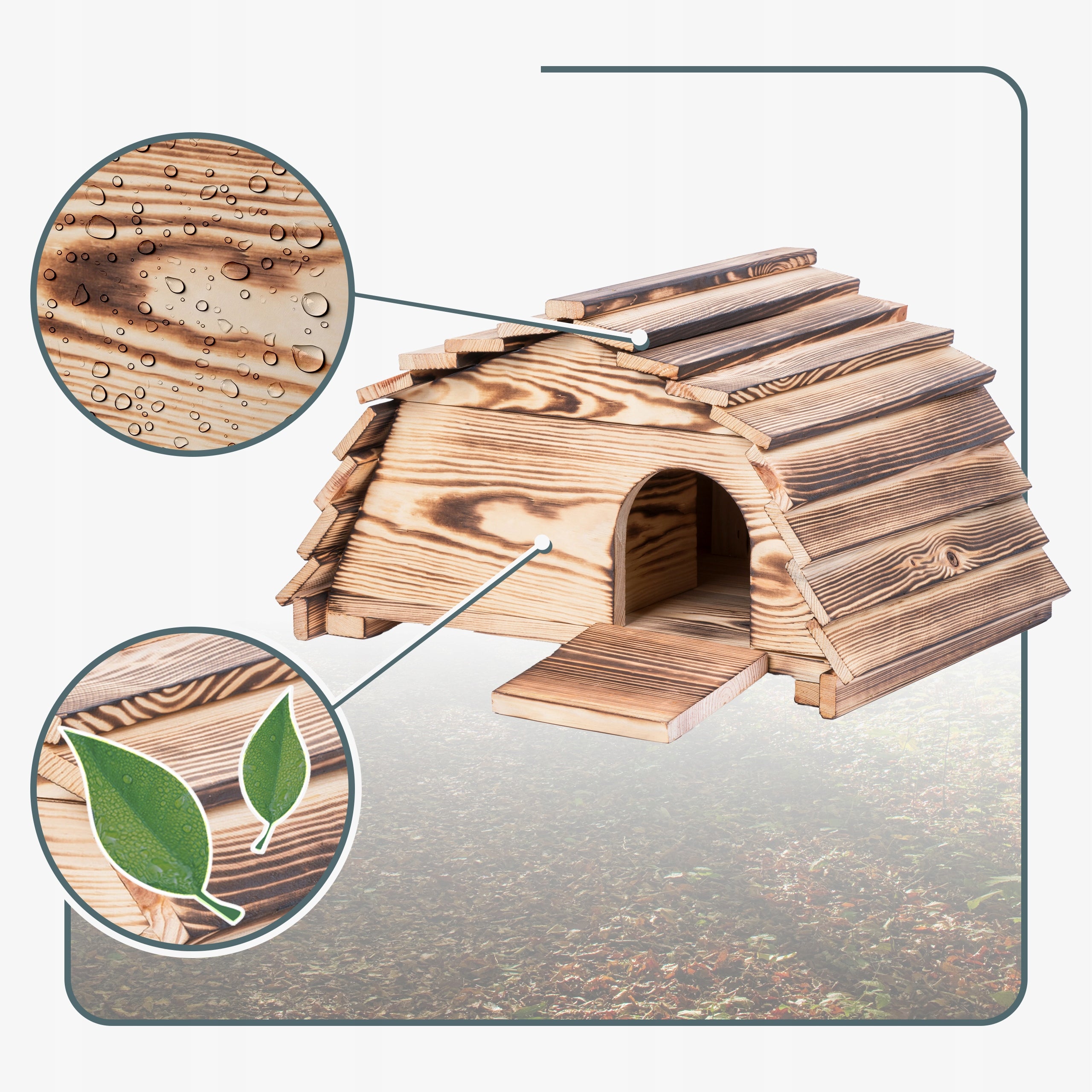 HEDGEHOG Cottage Wooden House Booth Shelter Bed Tanning 45 x 33 x 26 cm EAN (GTIN) 5906924962743