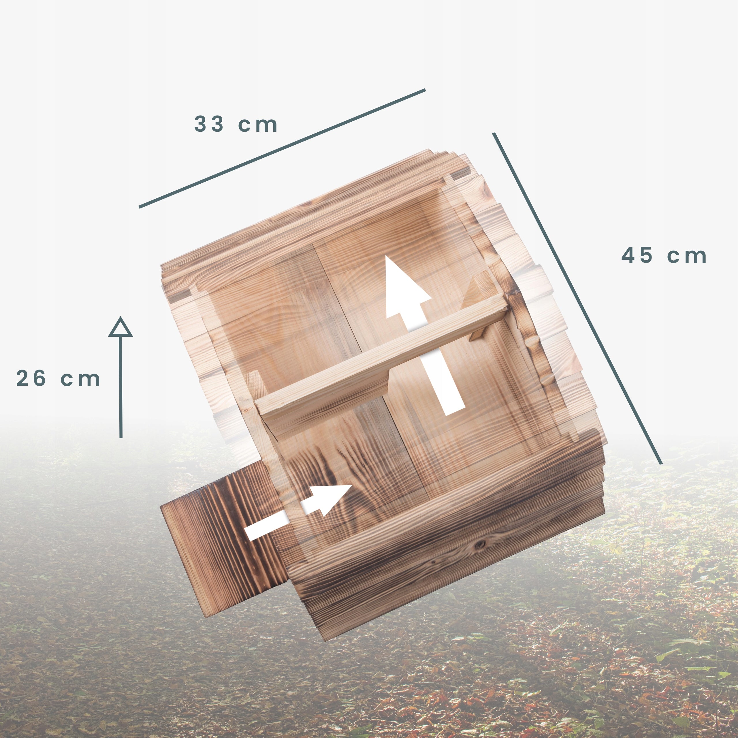 HEDGEHOG Cottage Wooden House Booth Shelter Bed Tanning 45 x 33 x 26 cm Manufacturer code JEZ-001