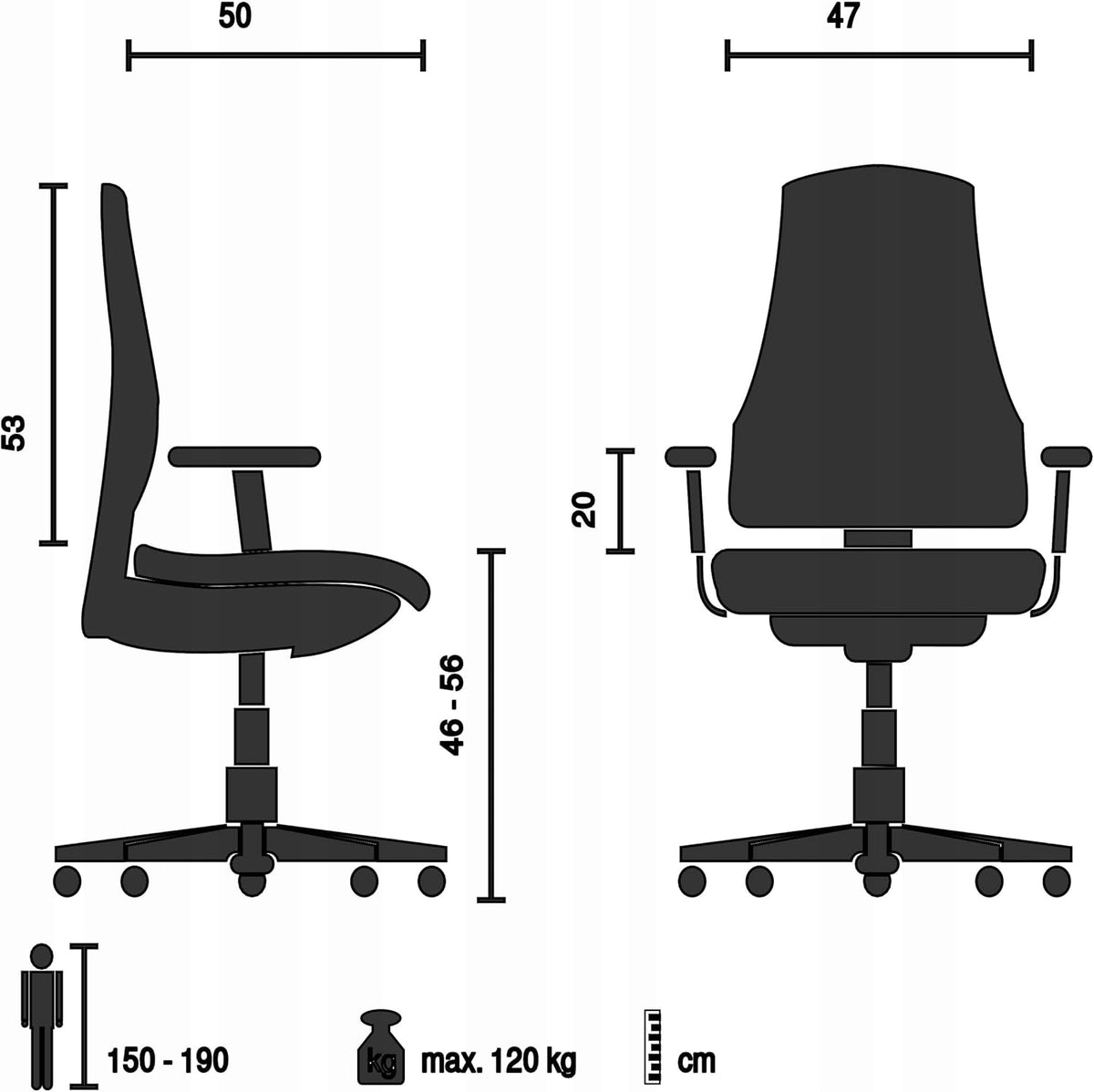 HEIGHT AND TILT ADJUSTABLE OFFICE CHAIR Manufacturer code krzesbiurk8