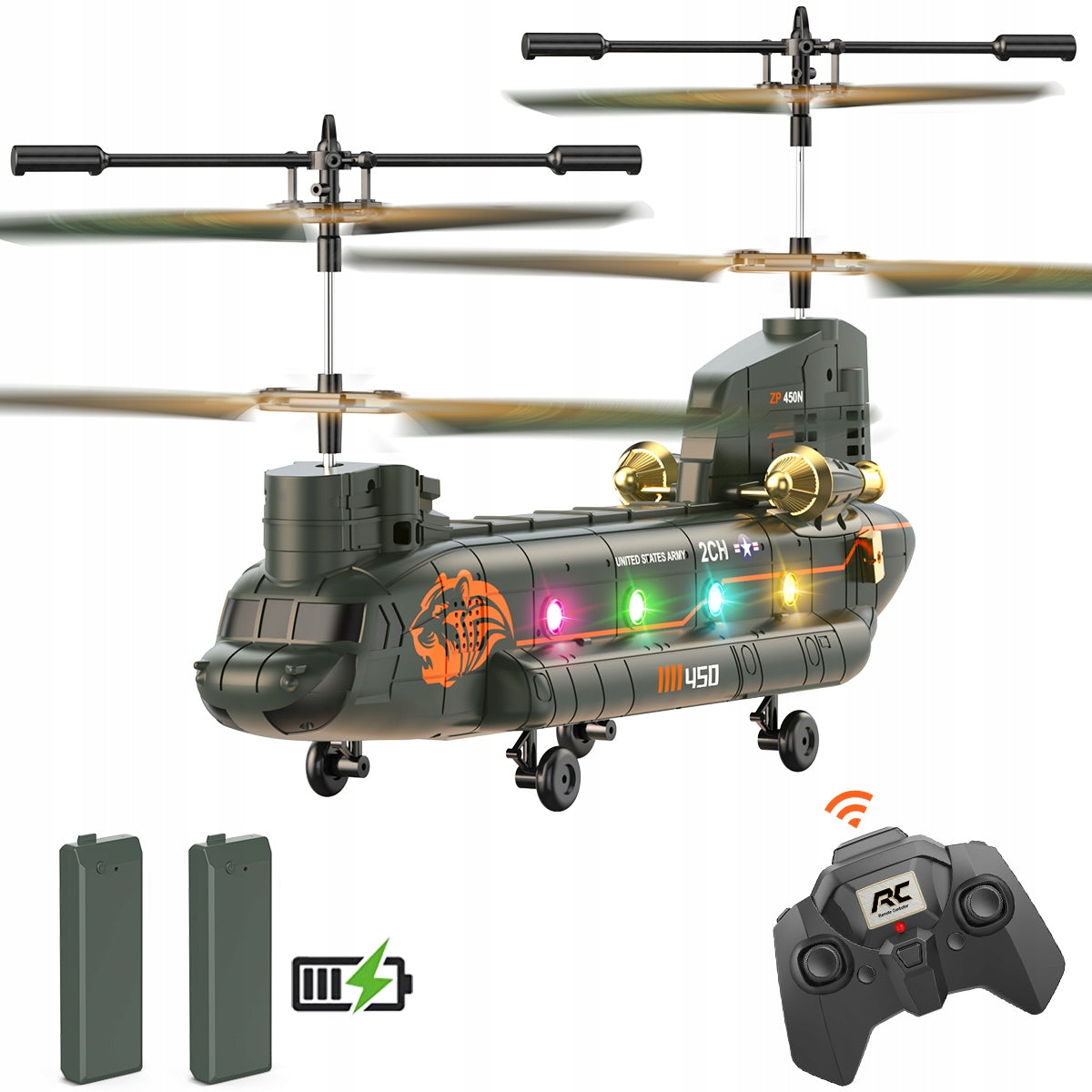 HELICOPTER REMOTE CONTROLLED RC 2.4G AIRPLANE FOR PILOT LED HELICOPTER 2×AKU