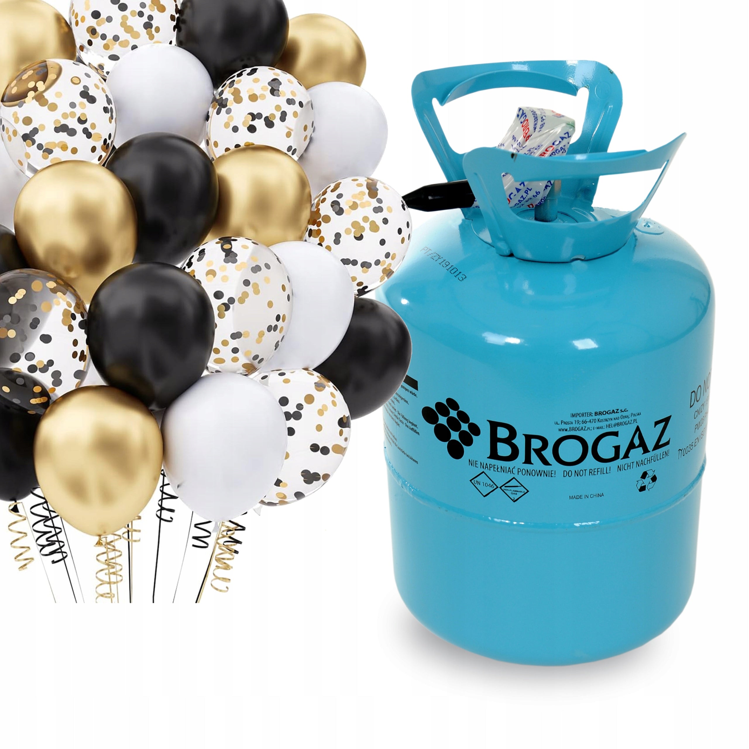 HELIUM BOTTLE for 50 HEL Balloons for Birthday Balloons with Confetti
