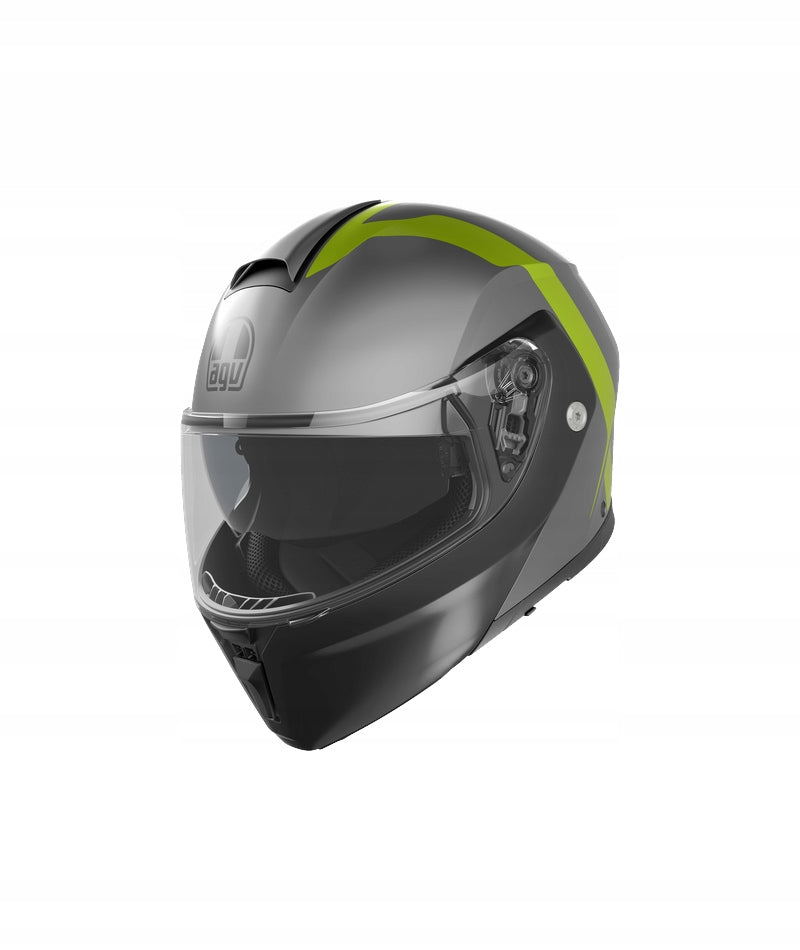HELMET AGV STREETMODULAR RESIA MATT GREY/BLACK/YEL FLUO S