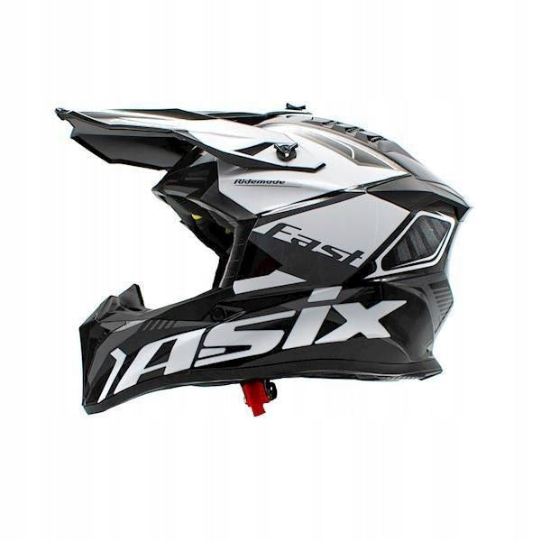 HELMET ASIX MOTORCYCLE SENIOR CROSS ENDURO WHITE AND BLACK M QUAD SCOOTER