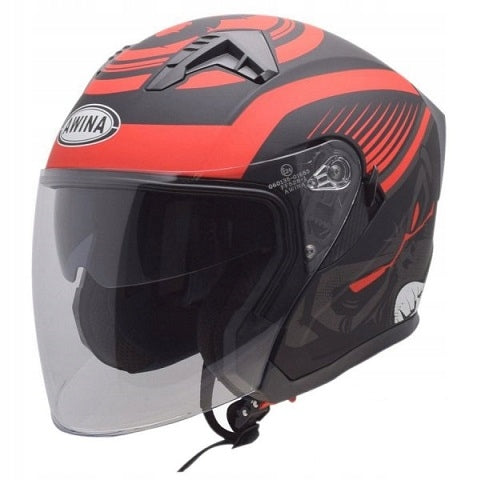 HELMET AWINA JK528 OPEN RED MAT BLENDA XS