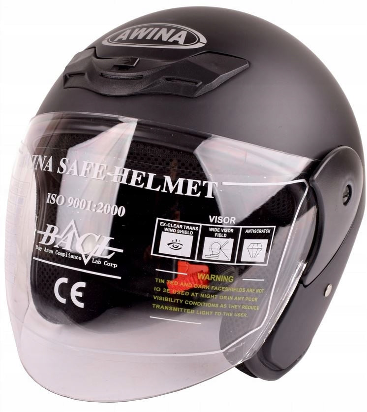 HELMET AWINA OPEN BLACK GLOSS SIZE M 57-58 CM Manufacturer's catalog number AJ0144