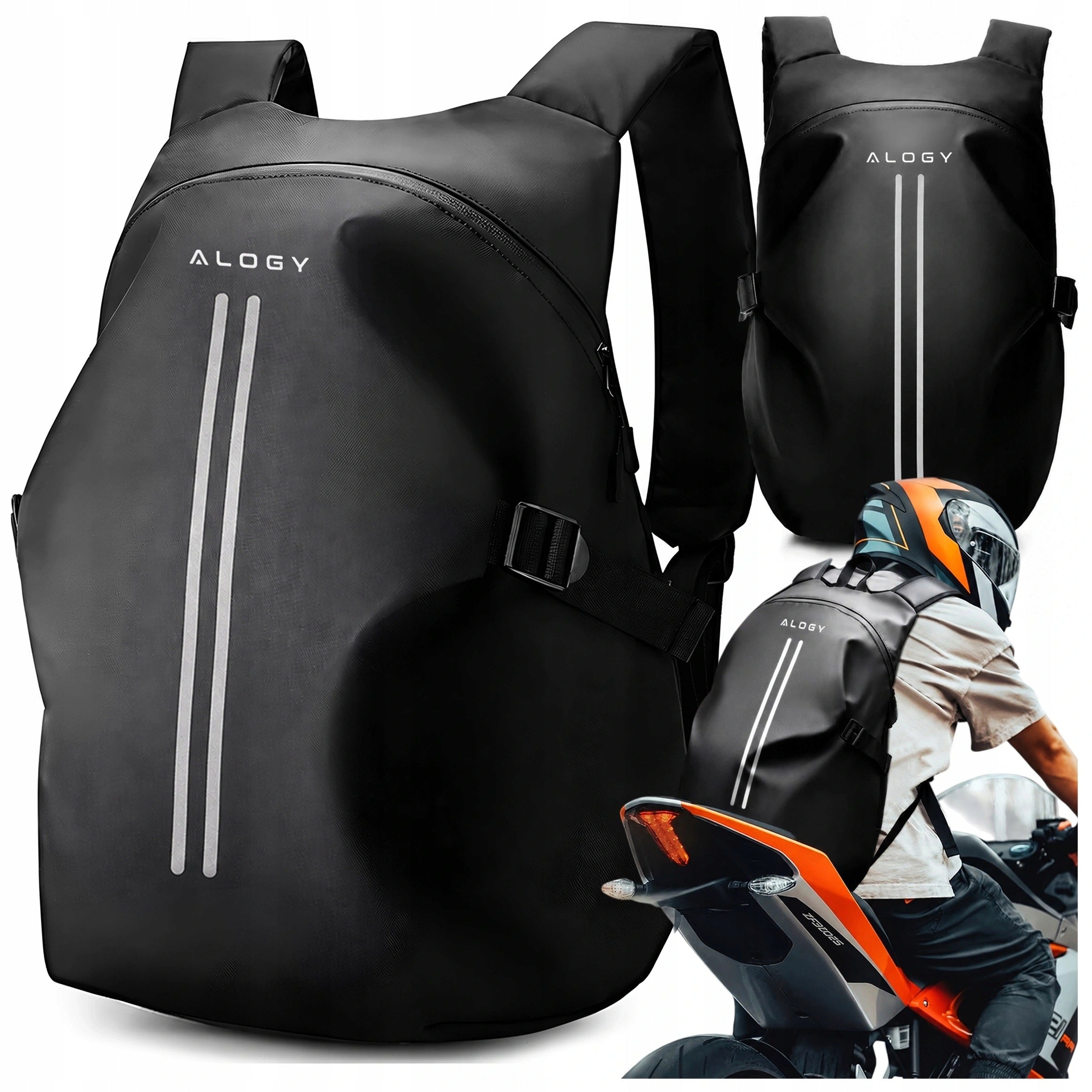 HELMET BACKPACK FOR MOTORBIKE CITY BIKE WATERPROOF 40L ALOGY
