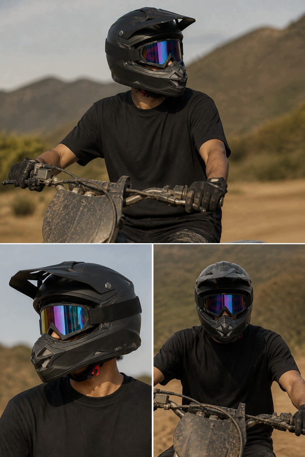 HELMET BLACK MATT + GOGGLES CROSS ENDURO OFF ROAD QUAD APPROVAL L 59-60 cm Manufacturer's catalog number MCGKA1228903+G