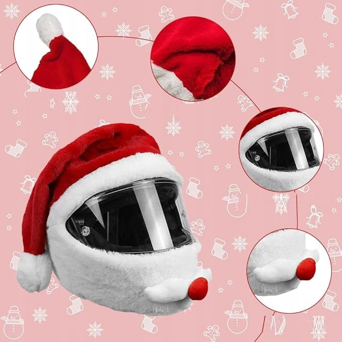HELMET COVER HAT SANTA CLAUS WINTER DECORATION CHRISTMAS OUTFIT MOTOR Manufacturer's catalog number B0DCZ7K3W7