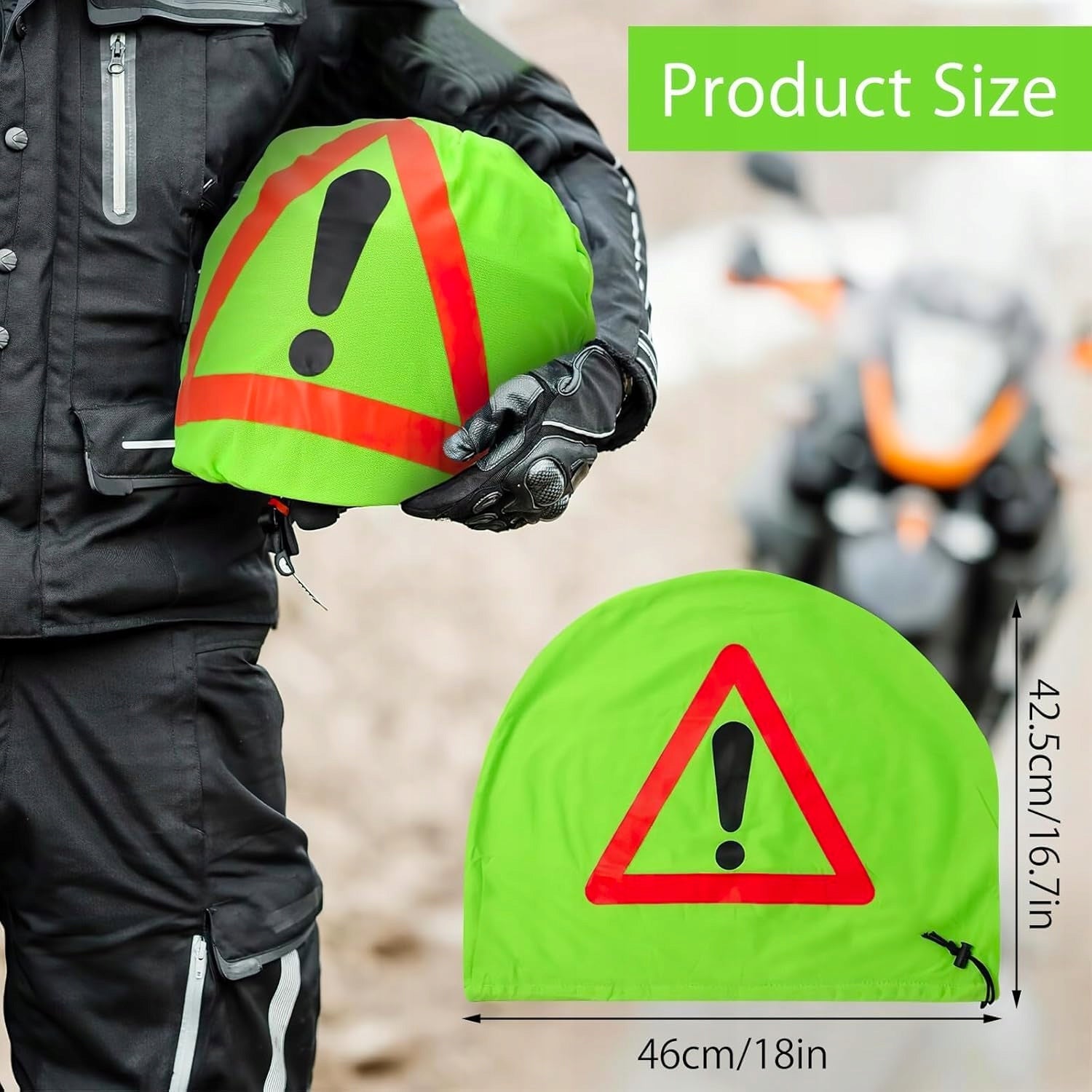 HELMET COVER WARNING TRIPLET IN FLUORESCENT GREEN Manufacturer R