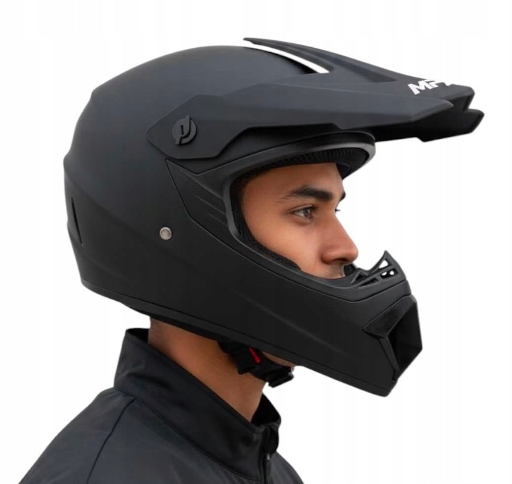 HELMET CROSS BLACK MAT FOR QUAD ENDURO ATV PITBIKE SCOOTER MPX XL 61-62cm