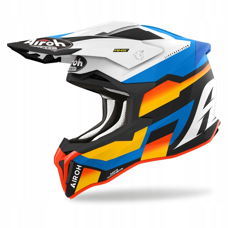 HELMET CROSS ENDURO AIROH STRYCKER GLAM BLUE MATT BLUE MAT Size M