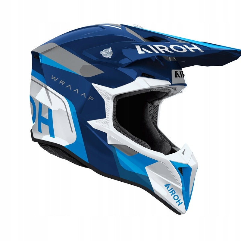 HELMET CROSS ENDURO AIROH WRAAAP CONQUER BLUE GLOSS Size. S Size S
