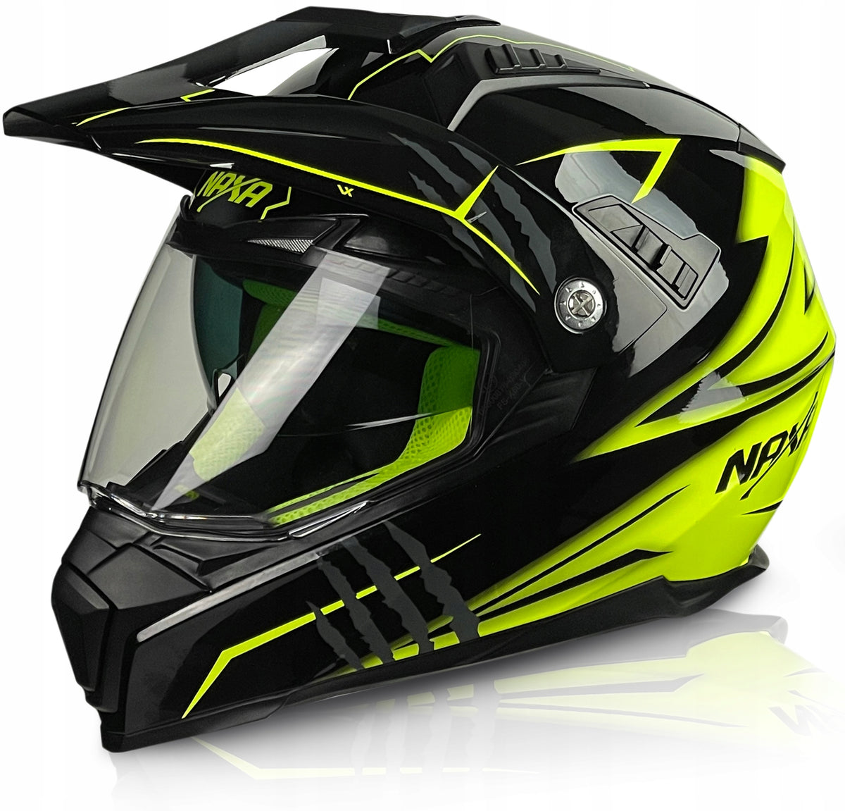 HELMET CROSS ENDURO ECE 22.06 NAXA CO3/N BLACK AND YELLOW FLUO GLOSS Size S