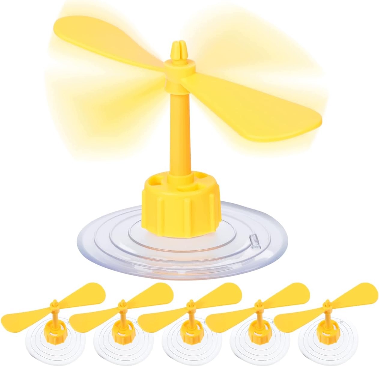HELMET DECORATION WINDMILL 10 PIECES SUCTION CUP YELLOW MOHAWK