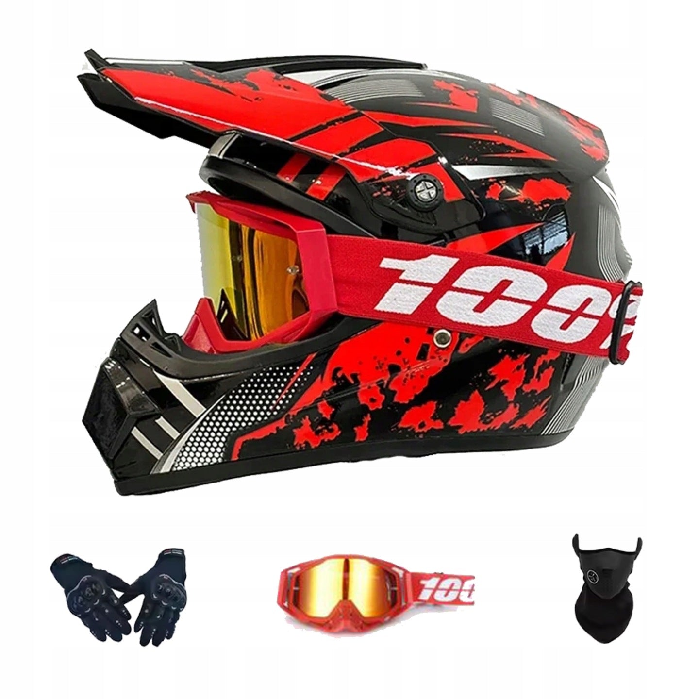 HELMET FOR SCOOTER ELECTRIC CROSS ENDURO QUAD BMX HELMET GOGGLES GLOVE M