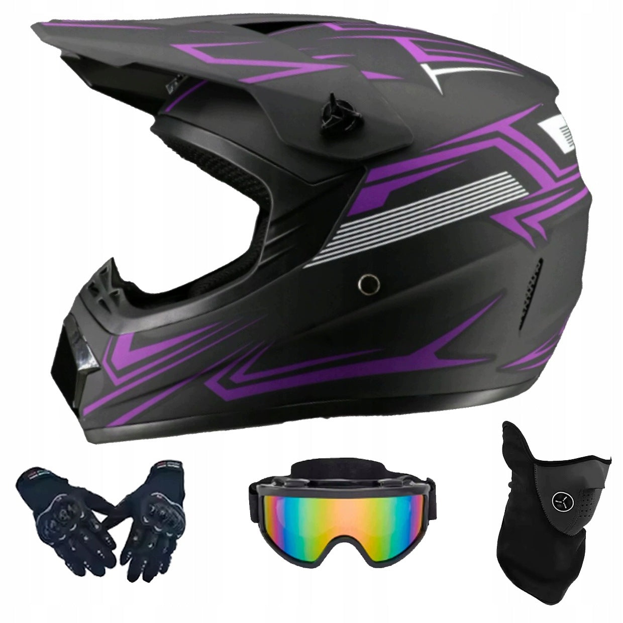 HELMET FOR SCOOTER ELECTRIC CROSS ENDURO QUAD BMX HELMET GOGGLES GLOVES L Size L