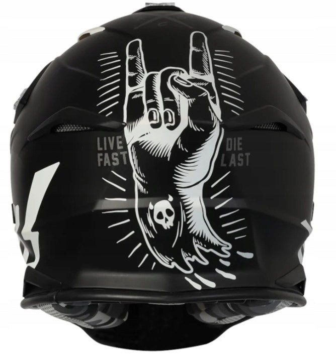 HELMET JUST1 J39 ROCK RED WHITE BLACK MATT 57-58CM M CROSS QUAD HOMOLOGATION