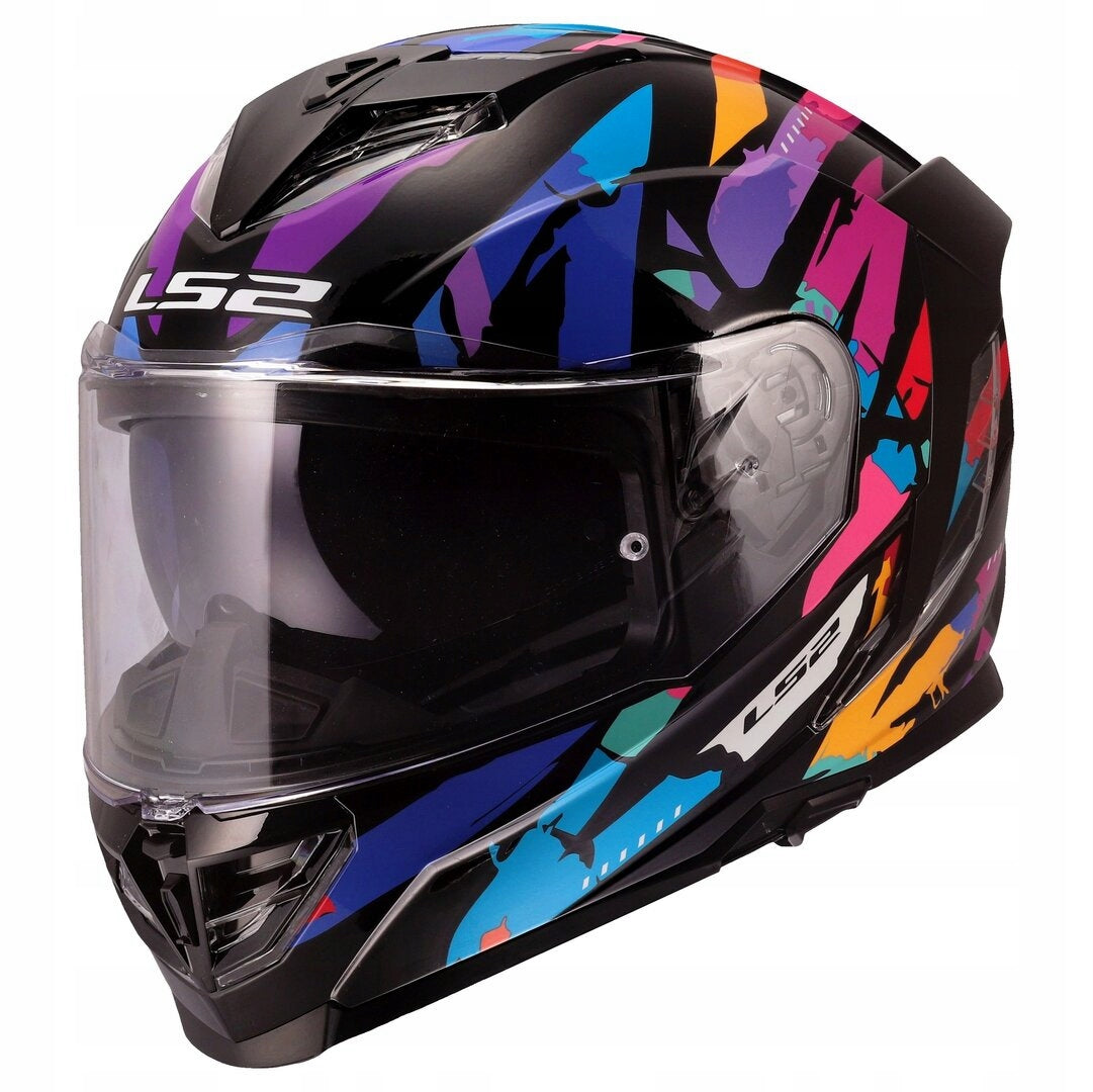 HELMET LS2 FF818 STORM III KAOS BLACK PURPLE BLUE S