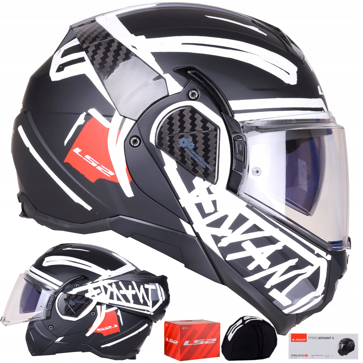 HELMET LS2 FF910 ADVANT II TAPE black ECE22.06 PINLOCK MAX VISION