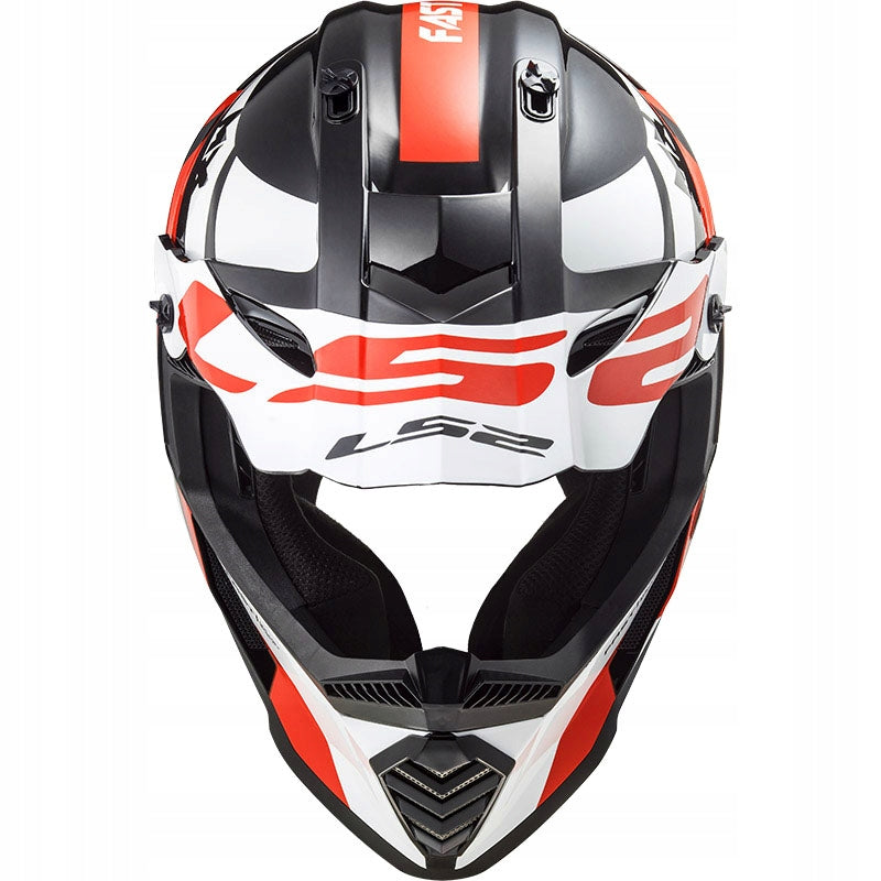 HELMET LS2 MX437 FAST EVO STRIKE BLACK WHITE RED SIZE. XXL Manufacturer LS2