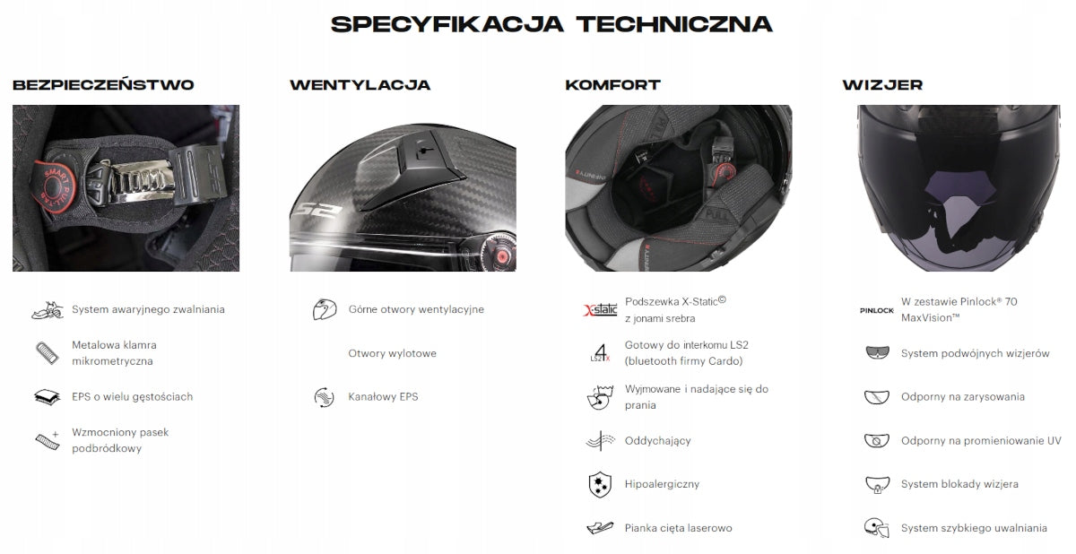 HELMET LS2 OF603 INFINITY II CARBON SOLID-06 XXL Manufacturer LS2