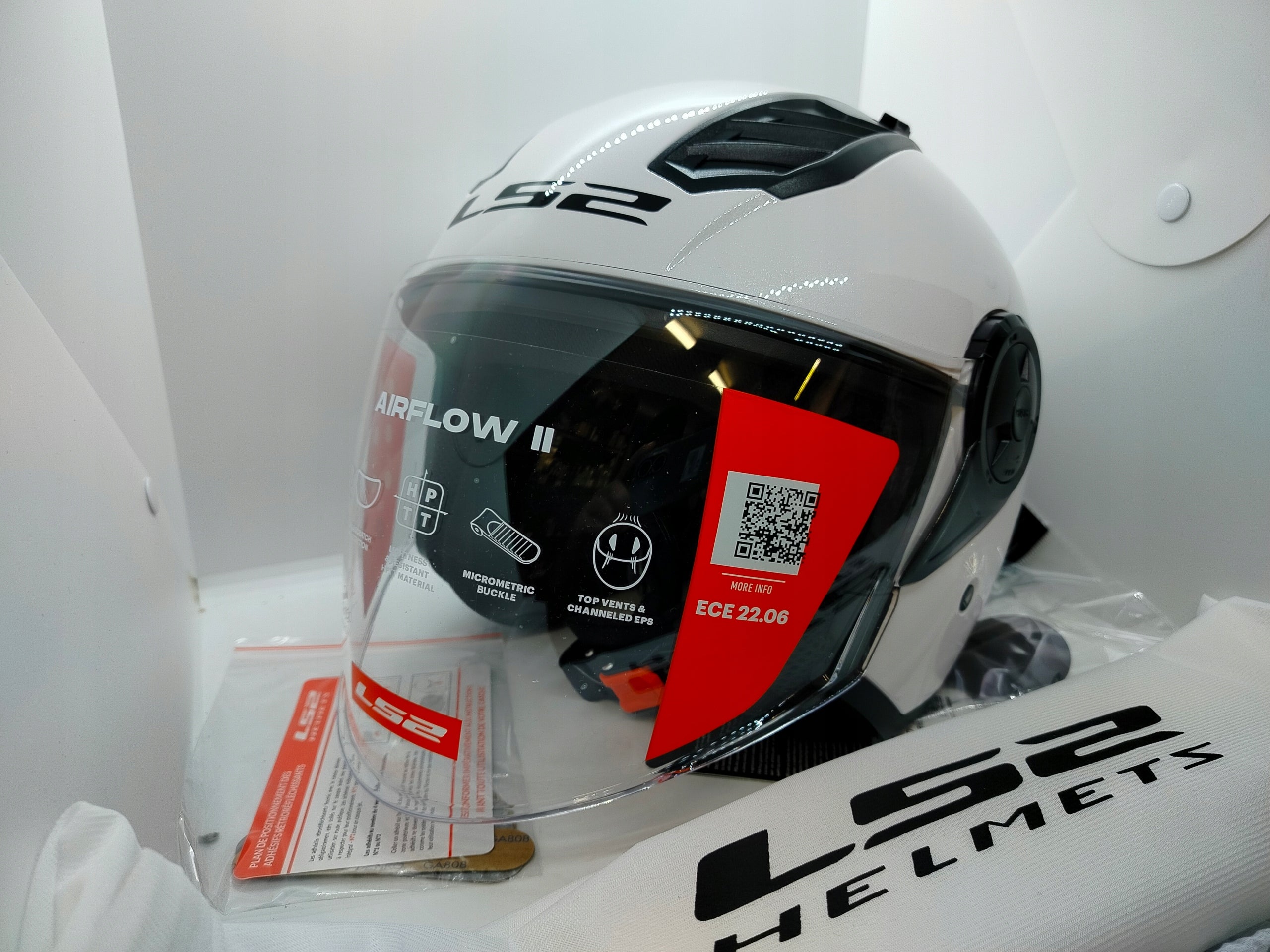 HELMET LS2 OF616 OPEN, AIRFLOW II, for scooter/motorbike, WHITE ros. XS, jet Packaging status original