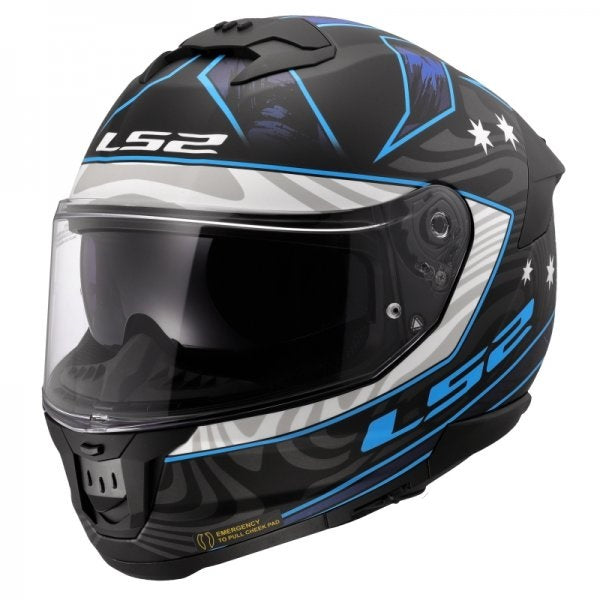 HELMET LS2 Stream II Galdam Matt Black Blue size M