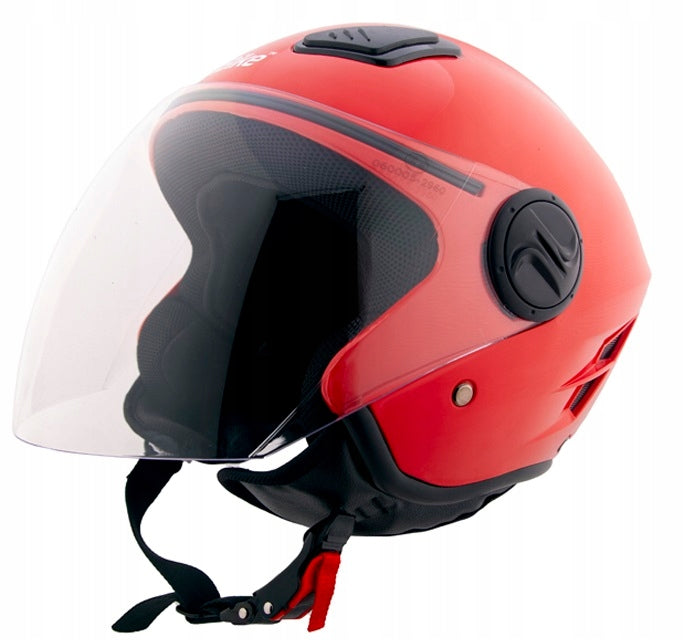 HELMET OPEN TO SCOOTER MOTORCYCLE MOPED RED L HOMOLOGATION ECE