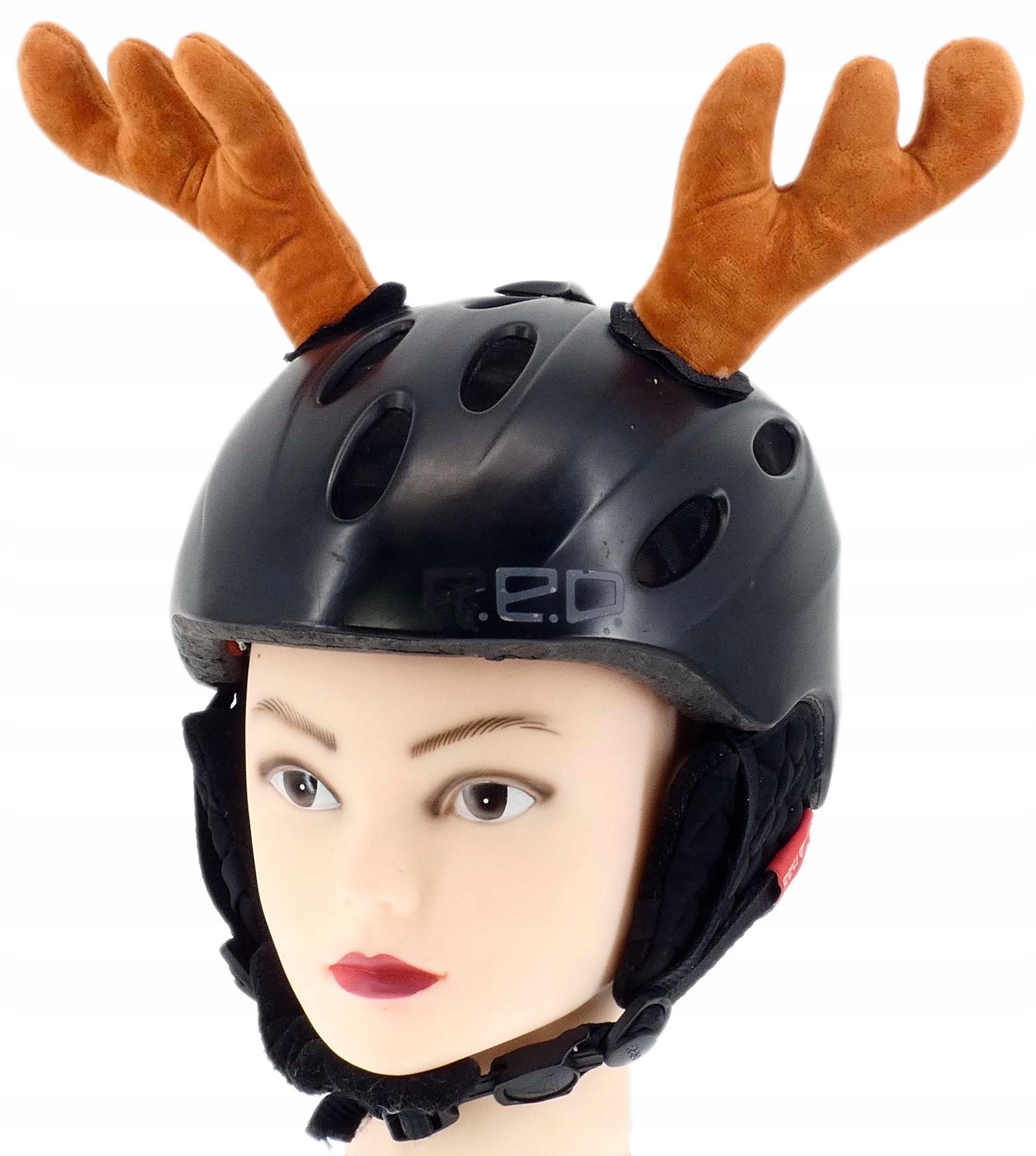 HELMET ORNAMENT FOR MOTORCYCLE HELMET VELCRO REINDEER HORNS FUR Manufacturer no brand