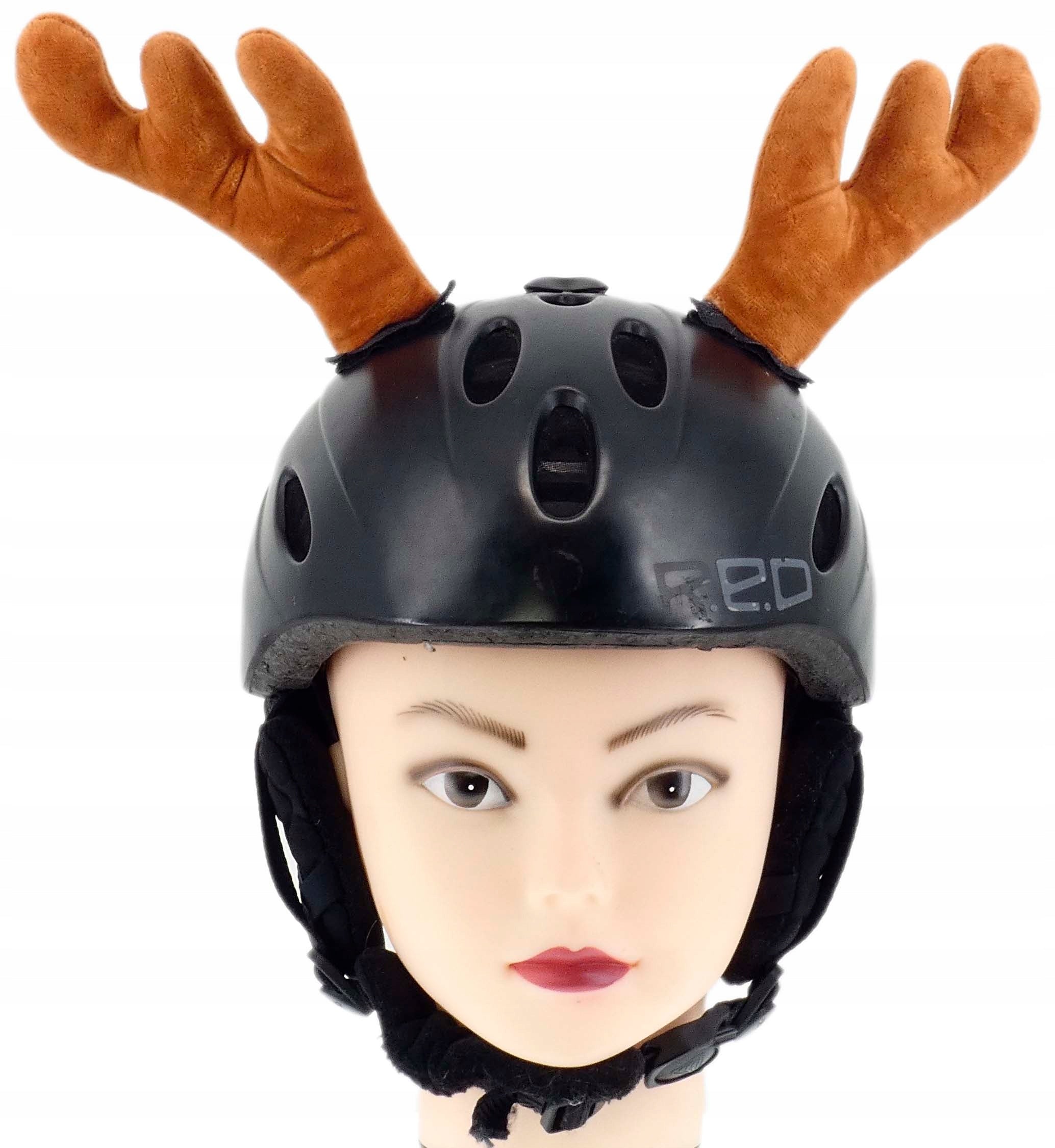 HELMET ORNAMENT FOR MOTORCYCLE HELMET VELCRO REINDEER HORNS FUR Packaging status original