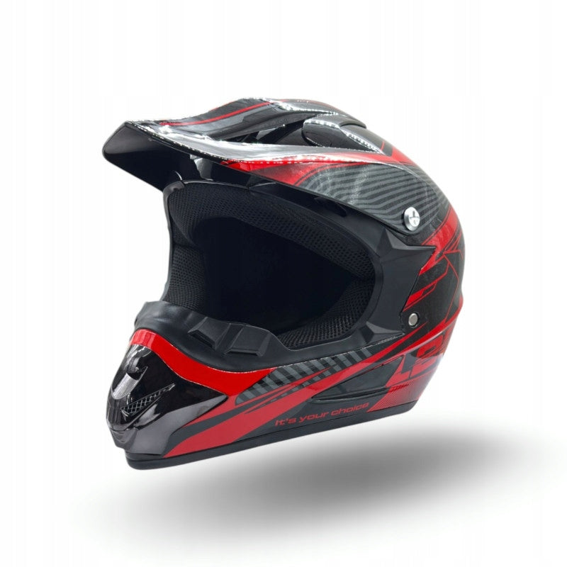 HELMET XTR JUNIOR CHILDREN'S CROSS ENDURO SCOOTER ATV MOTORCYCLE RED M