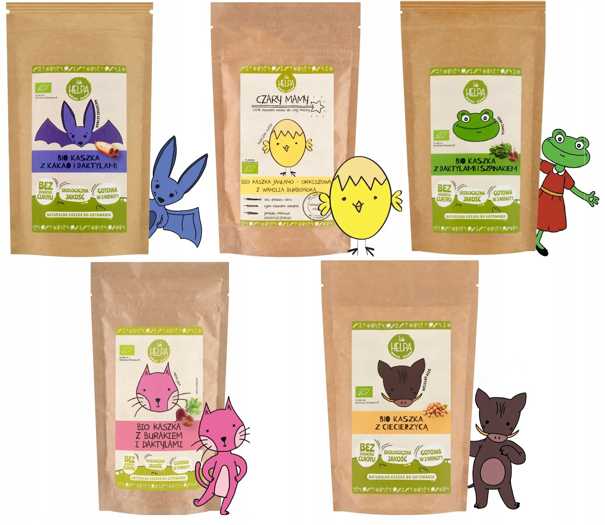 HELPA BIO PORRIDGE WITH ADDITIVES SET OF 5x New Flavors Limited FRESH DELIVERY