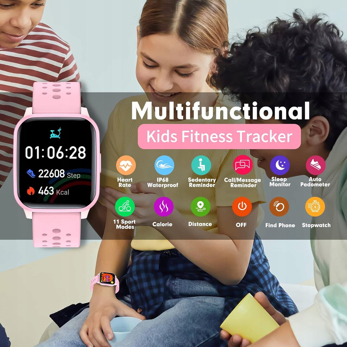 HENGTO FITNESS WATCH FOR GIRLS 6-16 YEARS WATERPROOF SMARTWATCH IP68 Manufacturer code B09VBMYWK8