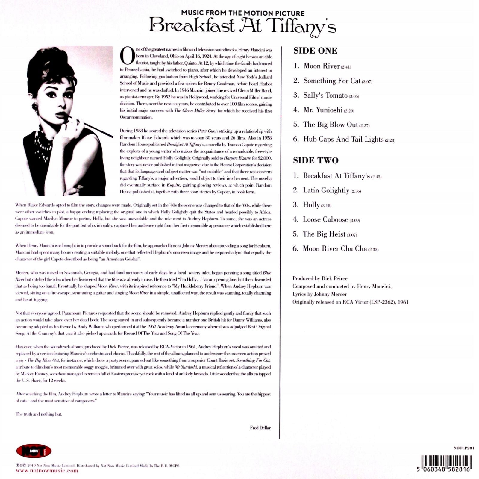 Henry Mancini – Breakfast At Tiffany's (Musik aus der Filmmusik), LP, Vinyl, 12" 