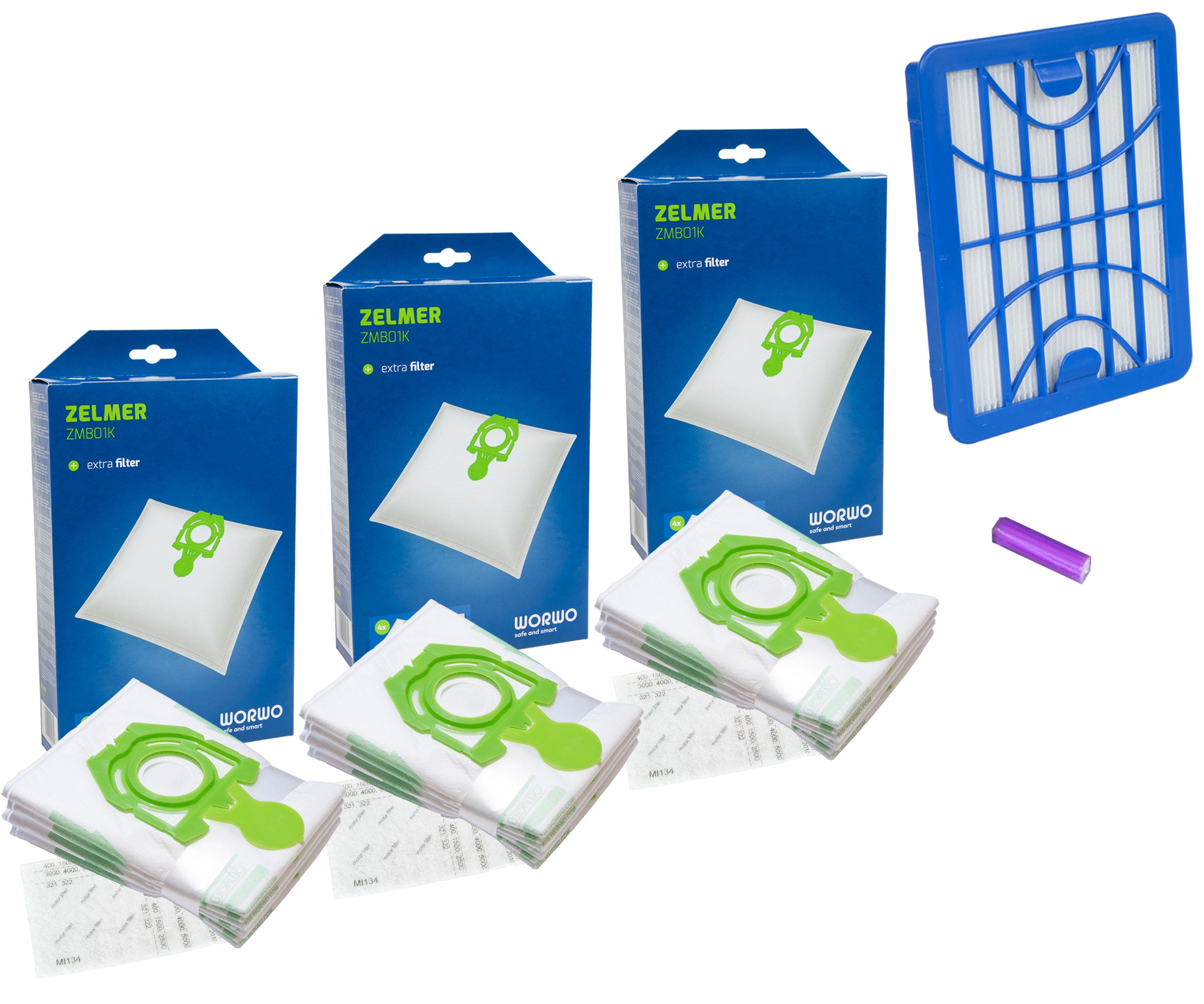 HEPA FILTER BAGS 12pcs ZELMER SYRIUS ORION COBRA 2 Model ZVCA200B 49.4100 ZMB01K 5000.0050