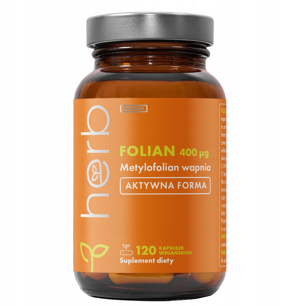 HERB FOLIAN FOLIC ACID METHYLOFOLATE 5-MTHF 400ug 120vcap PREGNANCY IMMUNITY